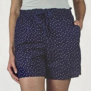 Jachs Women's Navy Shorts with White Floral Design Size Large